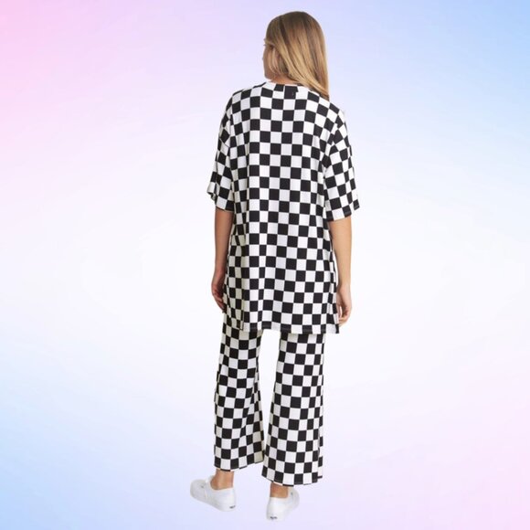 NEW WITH TAGS Lex Ribbed Playsuit in Black + White Checkerboard - Picture 5 of 10